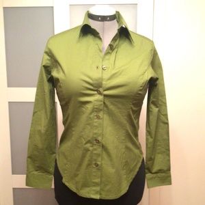 Real Comfort Green Olive Button Down Shirt